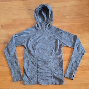 Athleta Seamless Long Sleeve Hooded Top- M